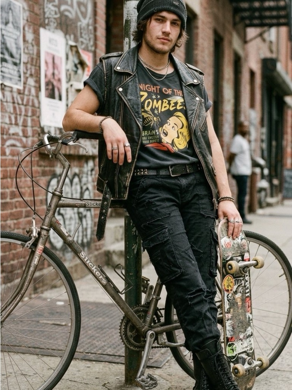Gildan Black Graphic Short Sleeve Tee with Yellow Print